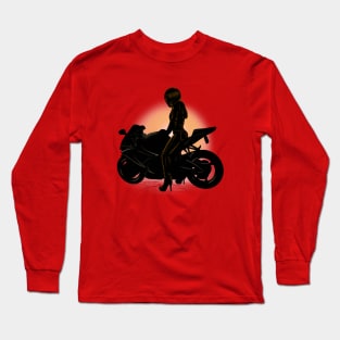 Motorradfahrerin Long Sleeve T-Shirt